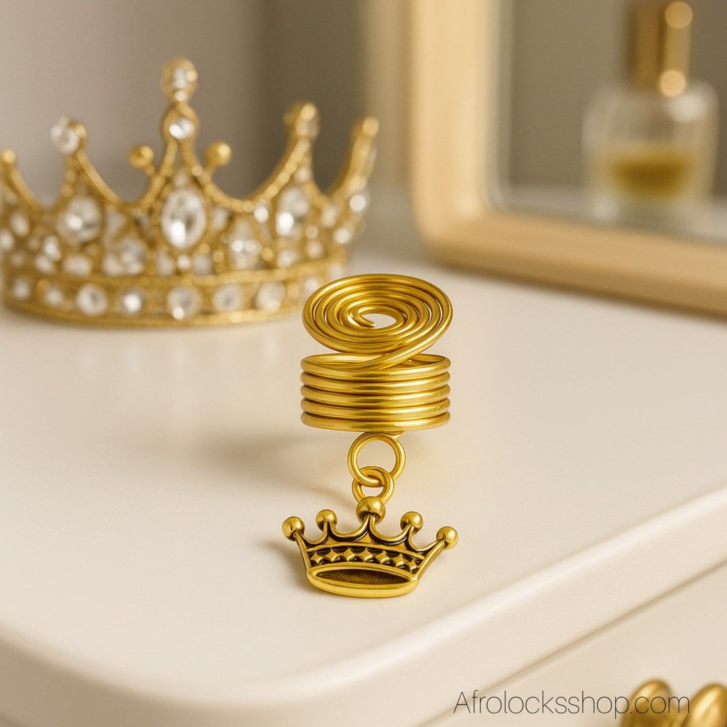 Bijou de locks couronne dorée – spiral coil trou 10 mm 👑