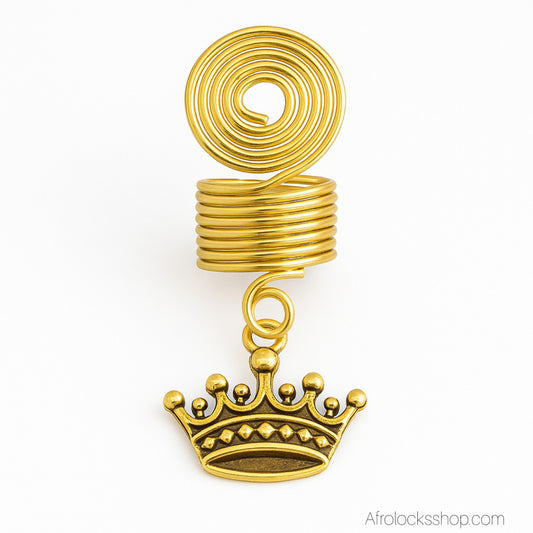 Bijou de locks couronne dorée – spiral coil trou 10 mm 👑