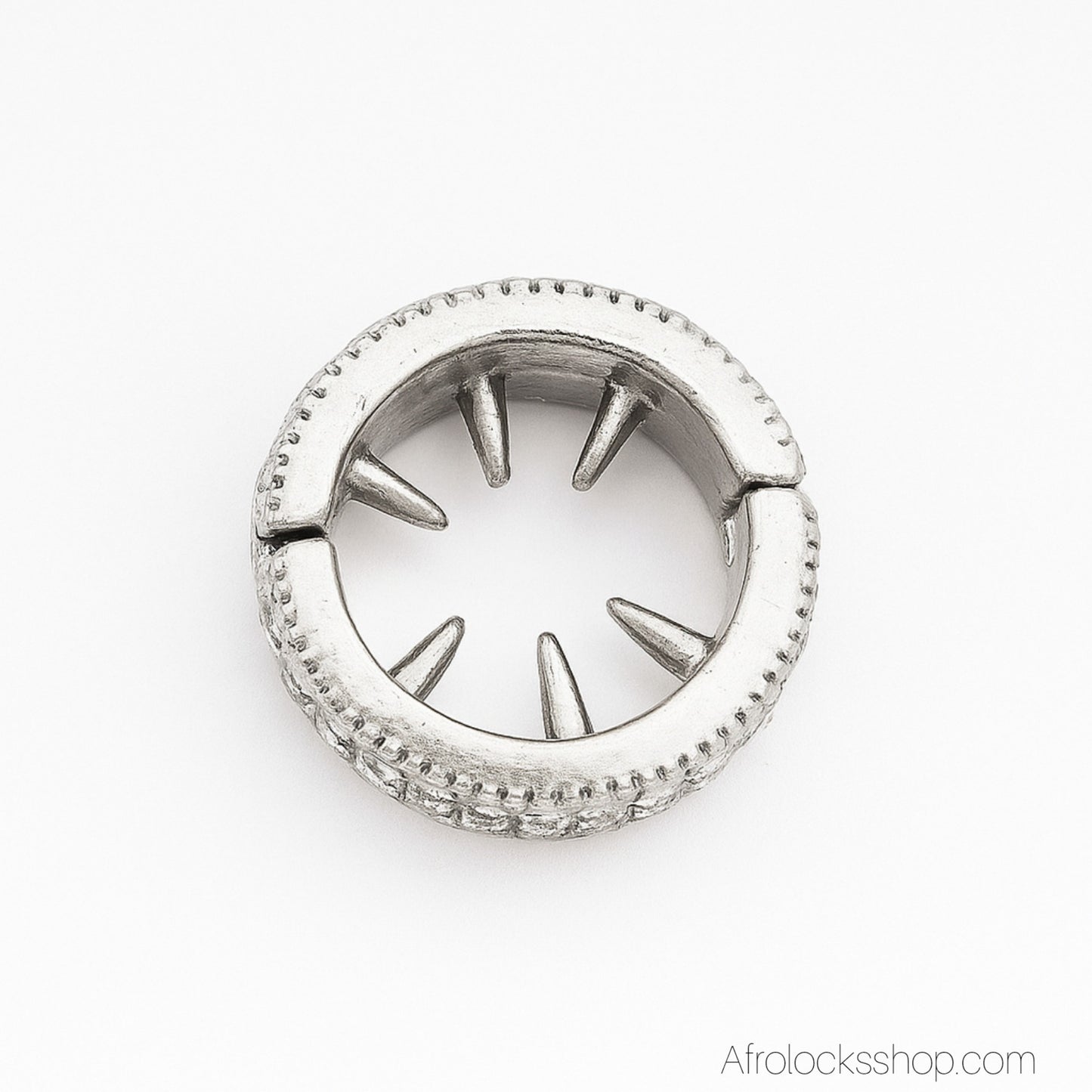 Bijou bague de locks argentée à strass – trou 10 mm, clip sécurisé 💎