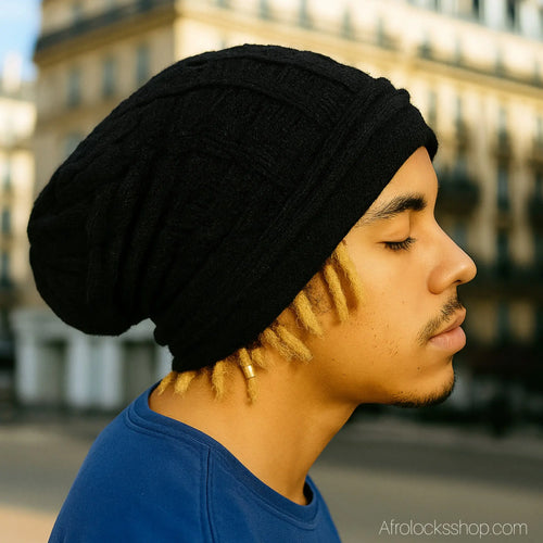 Bonnet_beanie_slouchy_noir_bleu_rouge_beige_3 - Afro Locks Shop