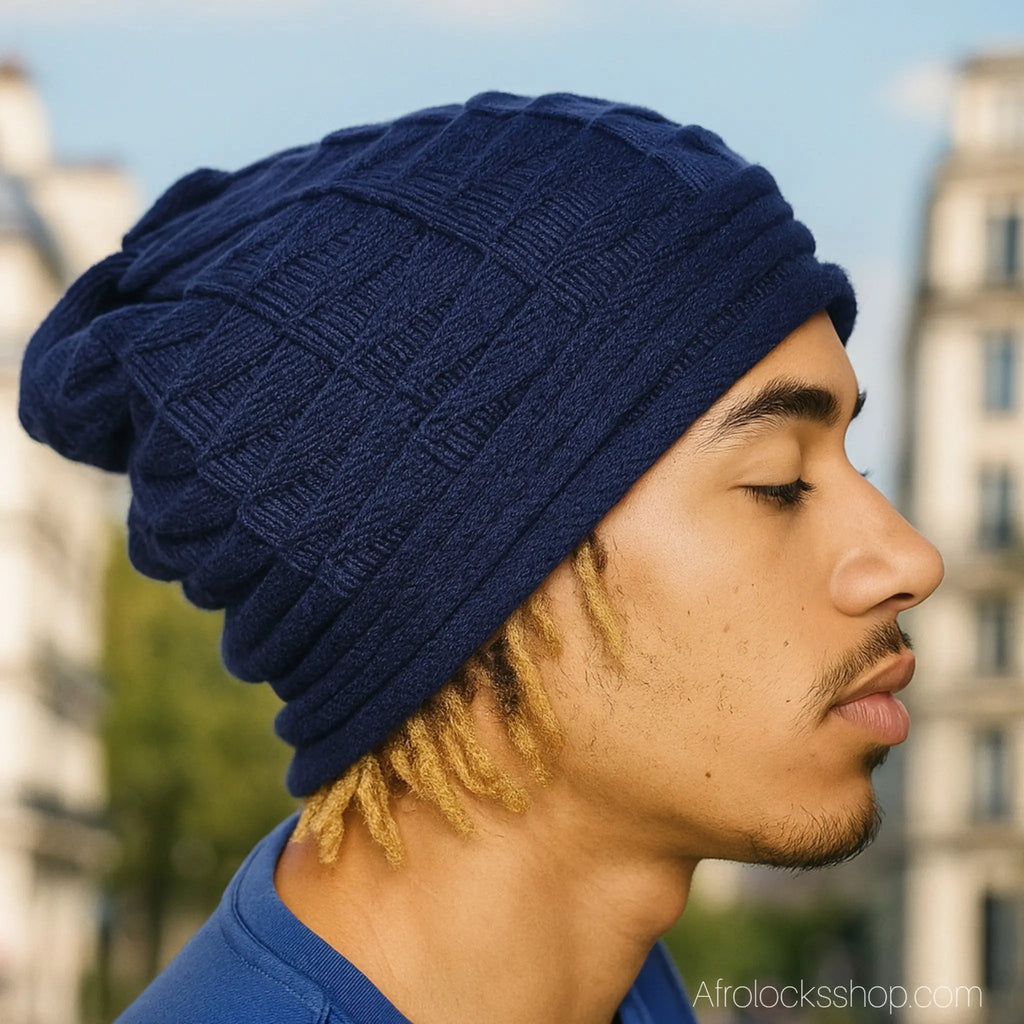 Bonnet_beanie_slouchy_noir_bleu_rouge_beige_6 - Afro Locks Shop