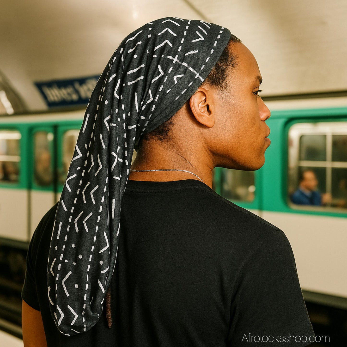 Bonnet tube extensible imprimé wax – 70 cm ou 100 cm – spécial locks & tresses longues 🌙✨