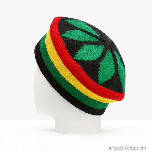 Bonnet rasta tricoté – Acrylique léger – Unisexe, taille unique