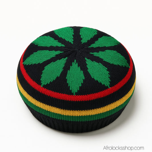 Bonnet rasta tricoté – Acrylique léger – Unisexe, taille unique