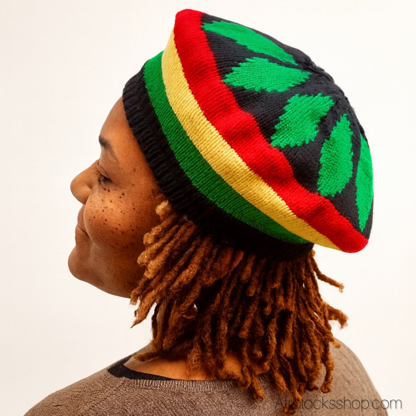 Bonnet rasta tricoté – Acrylique léger – Unisexe, taille unique