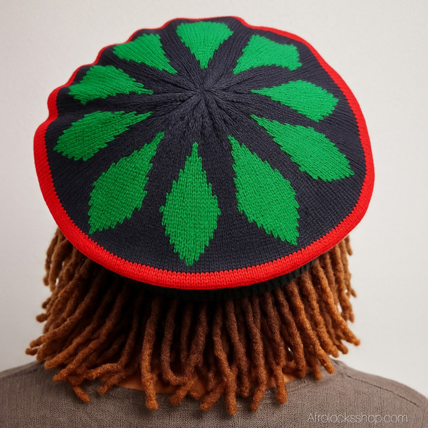 Bonnet rasta tricoté – Acrylique léger – Unisexe, taille unique