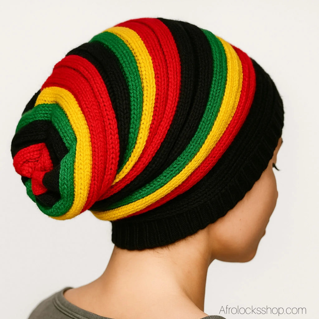 BonnetrastatamXLtricotenoirrougejaunevert8 - Afro Locks Shop