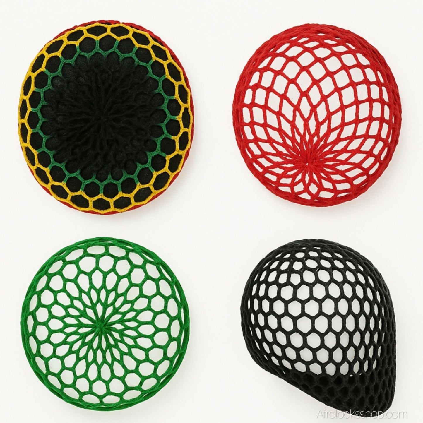 Bonnet résille en crochet – respirant & léger (30 g) – 4 couleurs – idéal nuit & maintien en journée