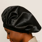 Bonnetsatinnoirbandeelastiquequalitepremium4 - Afro Locks Shop