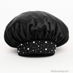 Bonnetsatinnoirstrassextensiblevolumineux6 - Afro Locks Shop