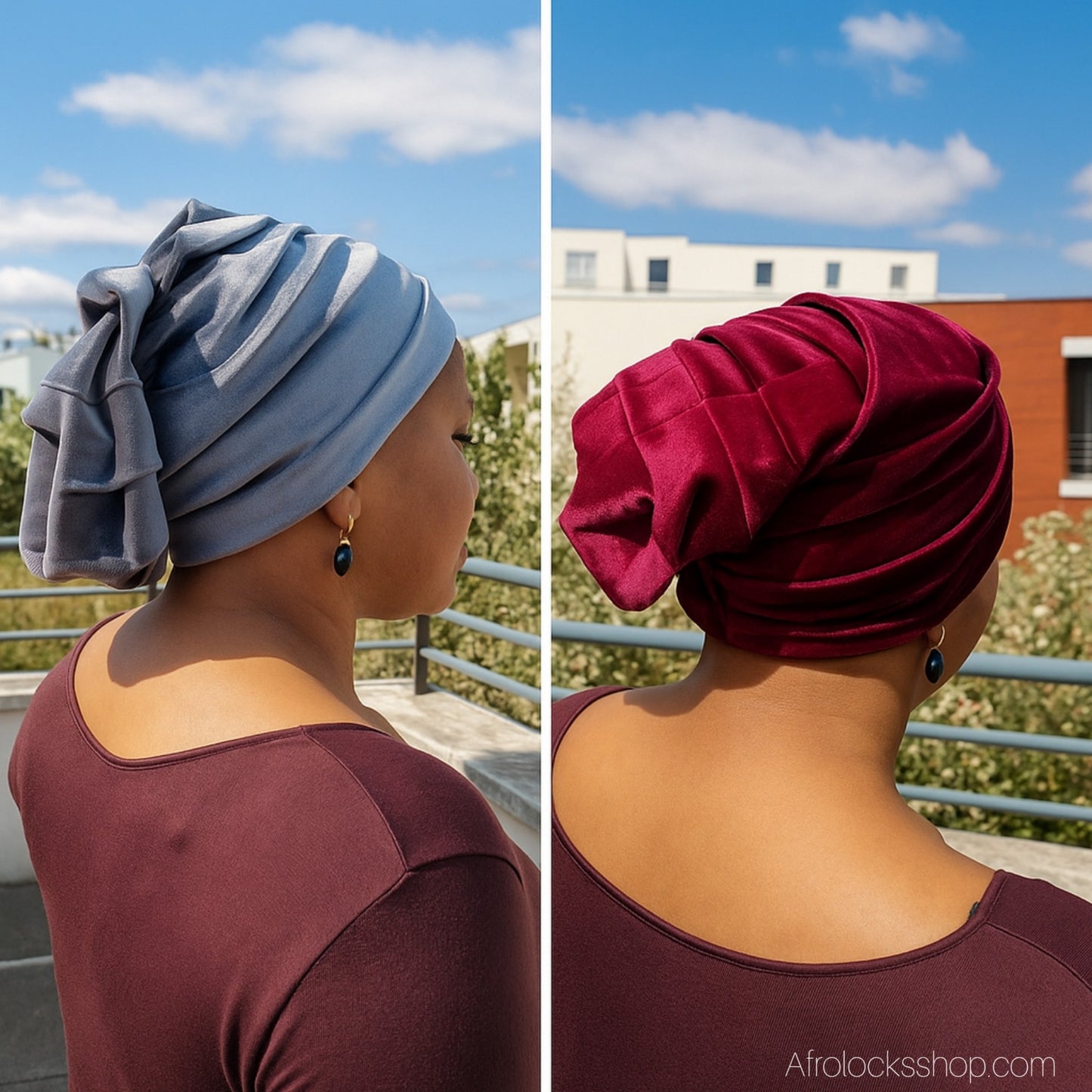Bonnet velours plissé – intérieur doux (gris ou bordeaux) ✨