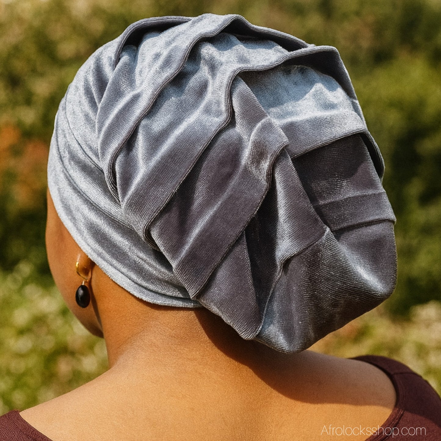 Bonnet velours plissé – intérieur doux (gris ou bordeaux) ✨