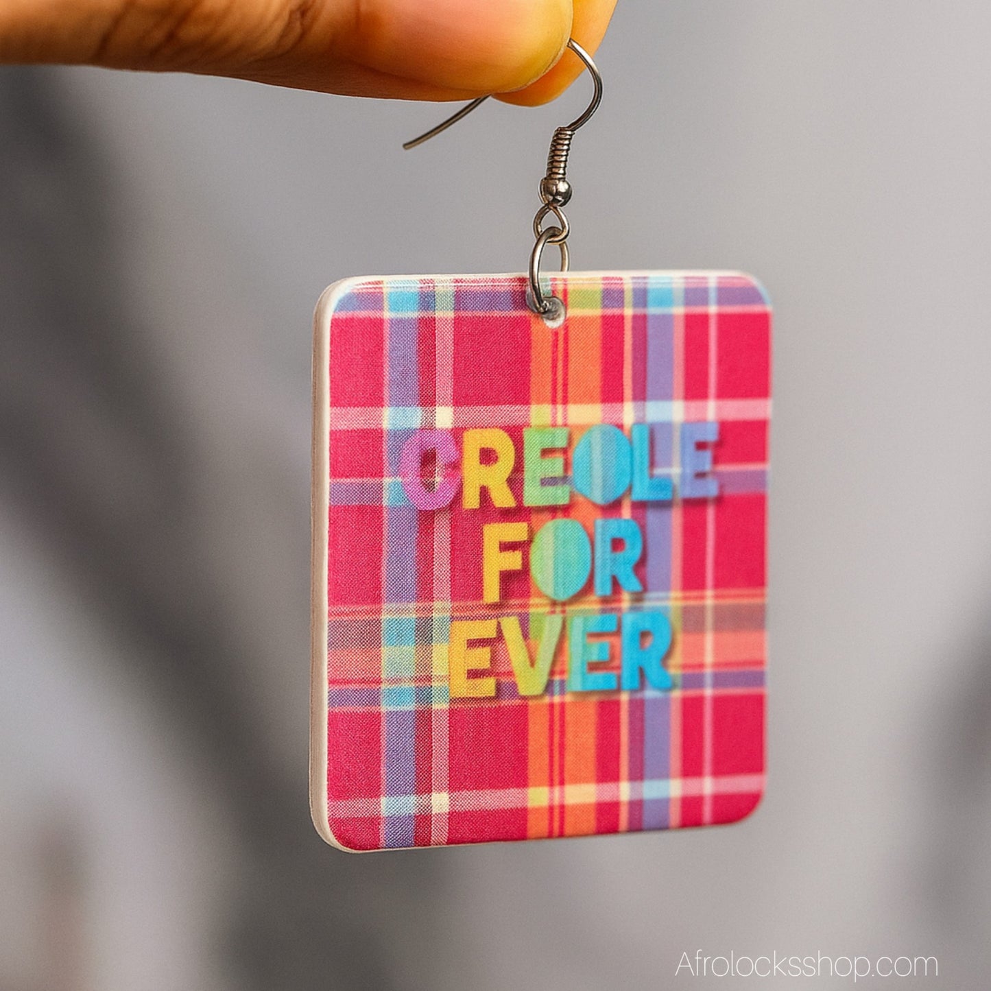 Boucles d’oreilles “CREOLE FOR EVER” – édition AfroLocksShop – 6×5 cm