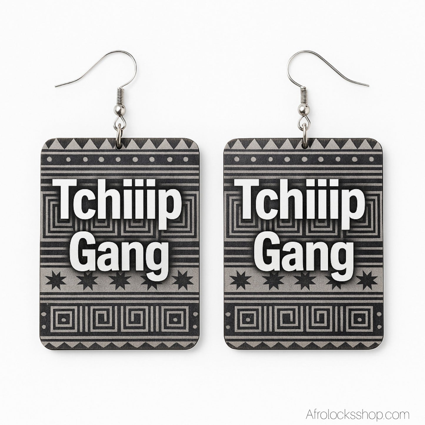 Boucles d’oreilles “Tchiiip Gang” – Édition Limitée AfrolocksShop 🔥✨