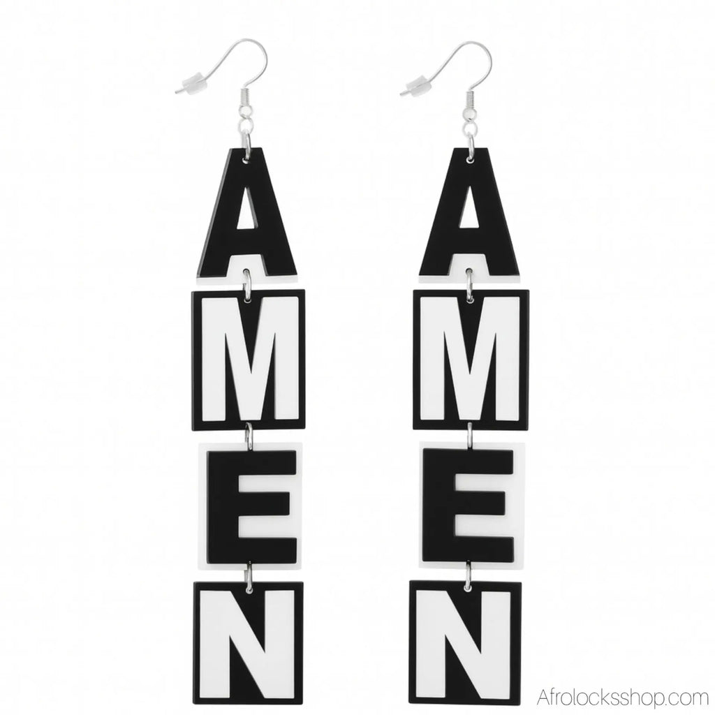 Boucles-oreilles-amen-pop-art - Afro Locks Shop