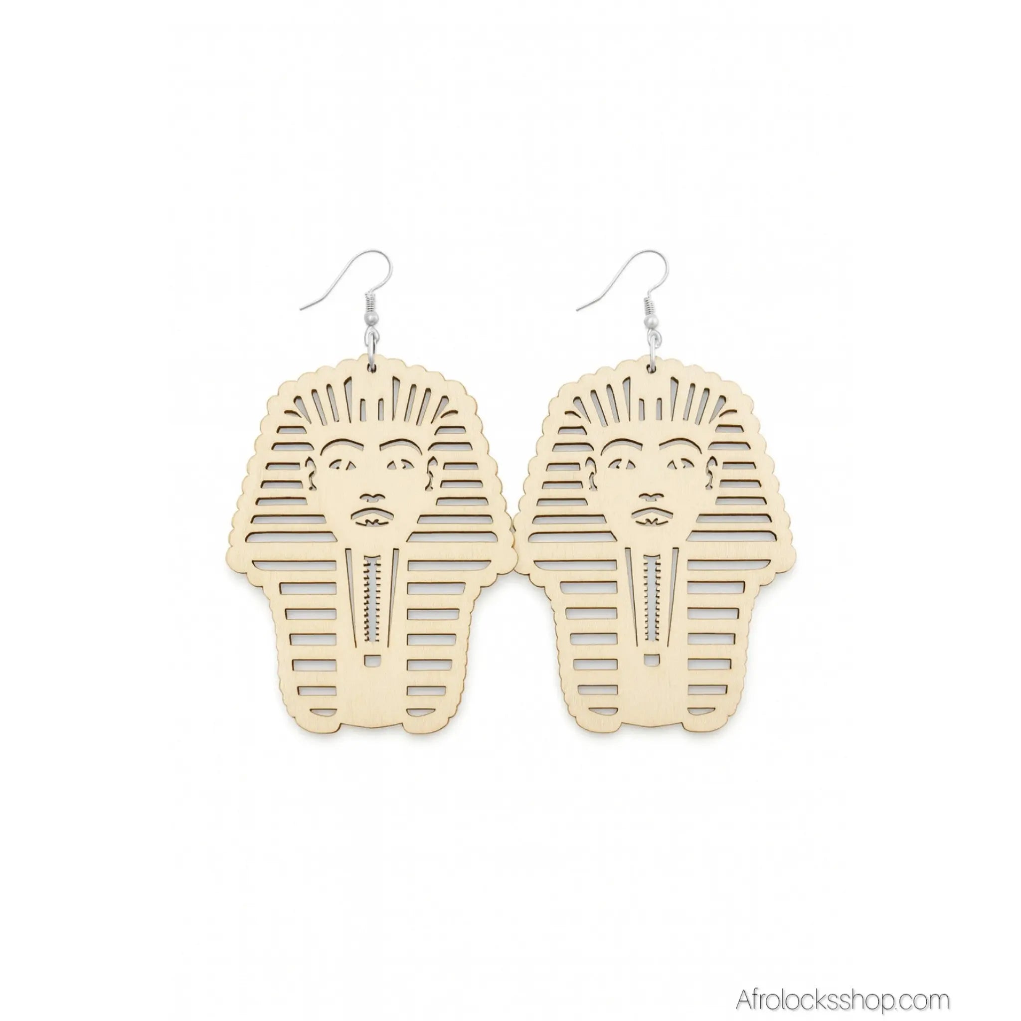 Boucles_d_oreilles_bois_pharaon_toutankhamon - Afro Locks Shop