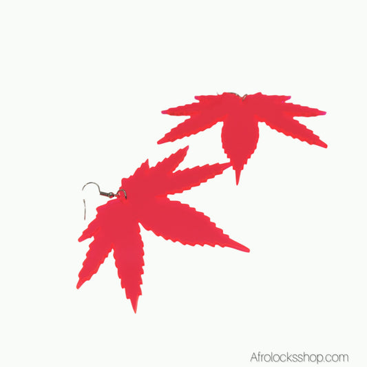 Boucles d’oreilles feuilles roses fluo – XXL 10 cm – Ultra légères – Look festival / soirée ✨