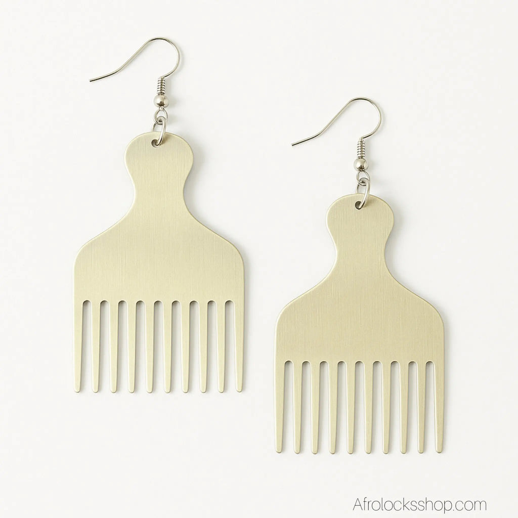 Boucles_d_oreilles_peigne_afro_dore_acrylique_5 - Afro Locks Shop