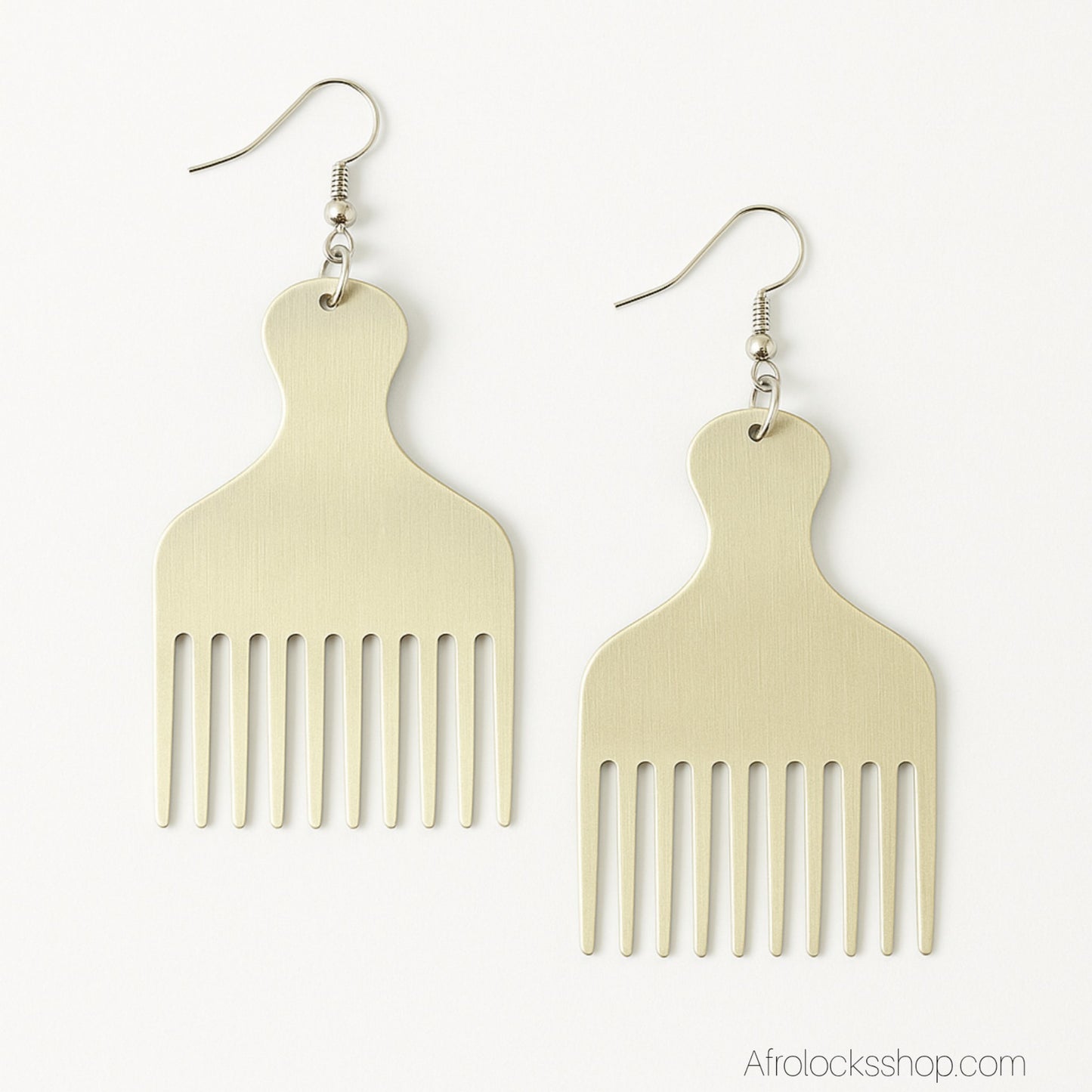 Boucles d’oreilles peigne afro – acrylique miroir or 4×7 cm – fin de série