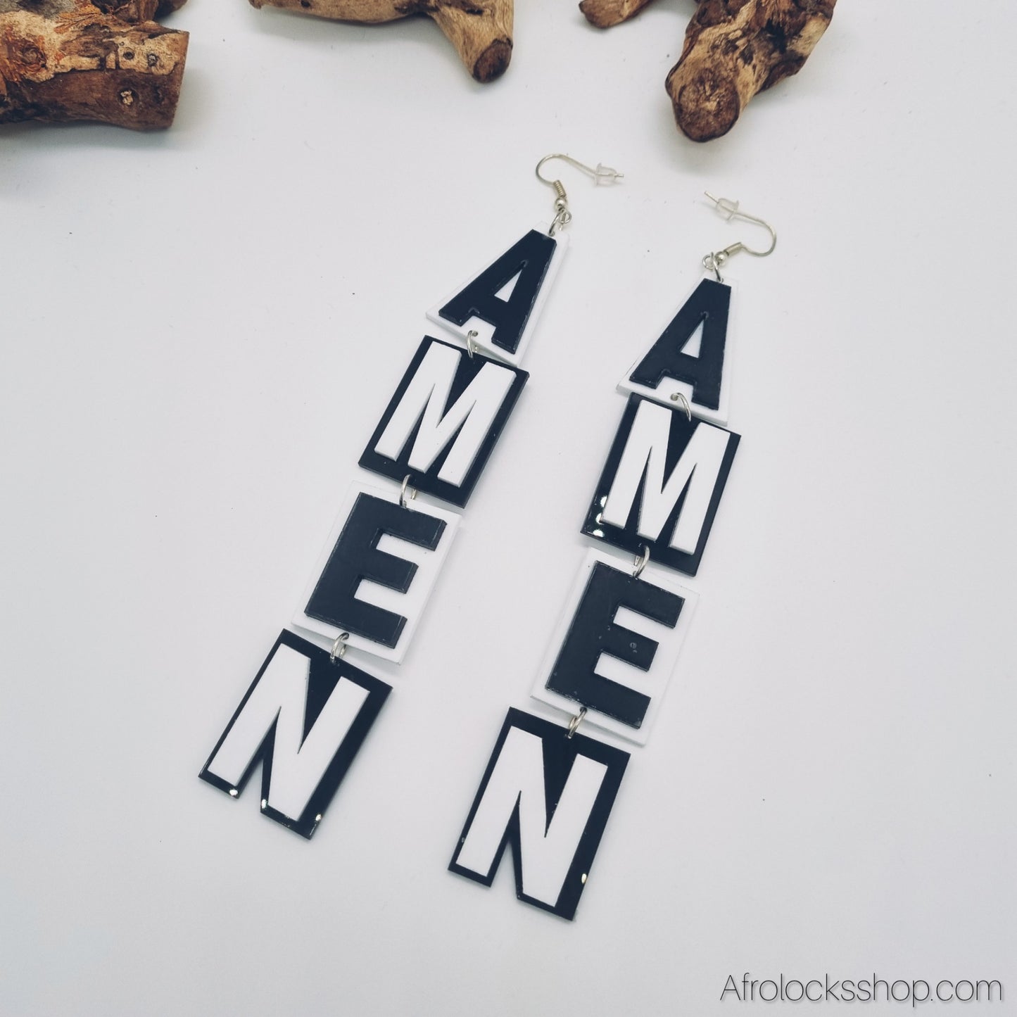 Boucles d’oreilles XXL “AMEN” – 15 cm, ultra légères