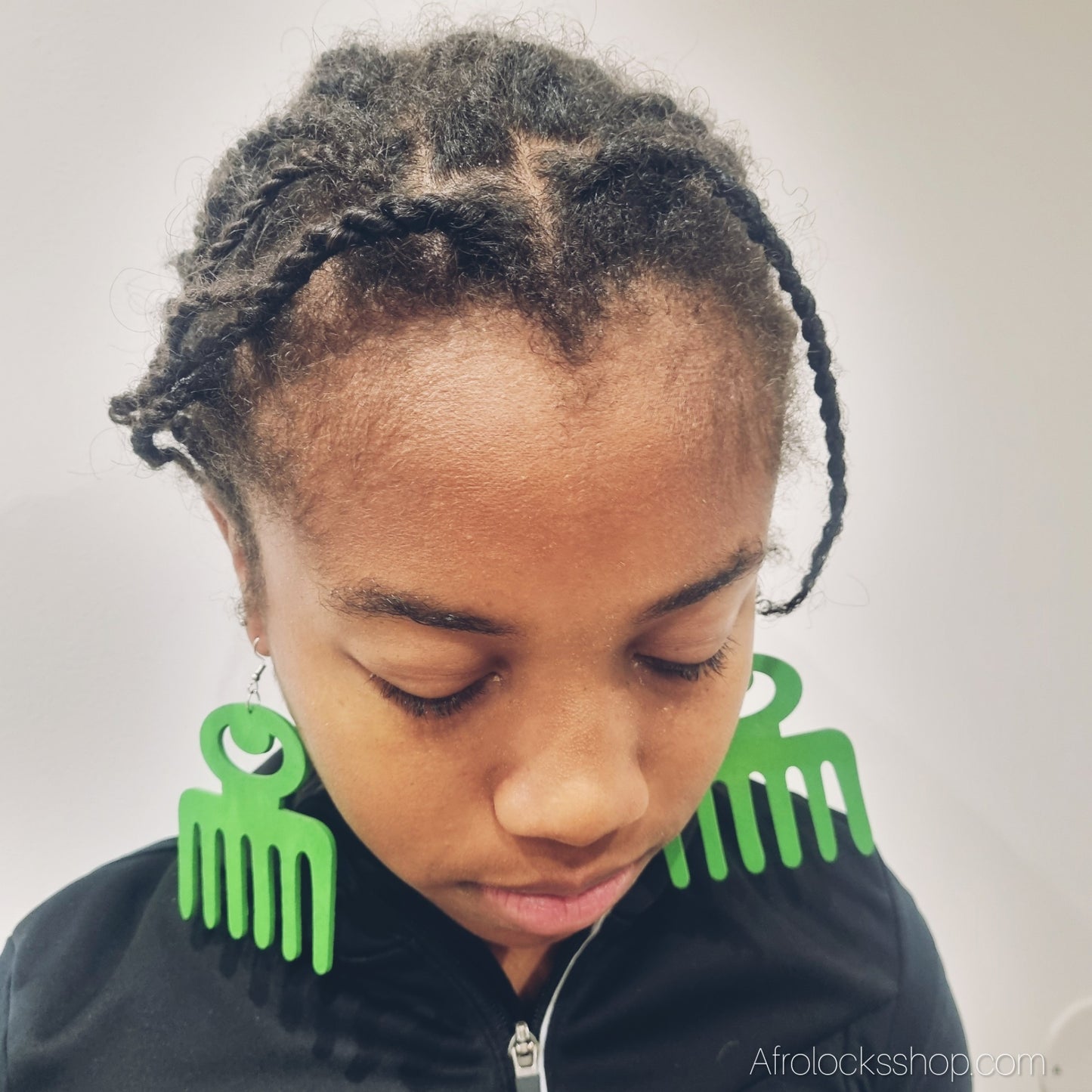 Boucles Duafe en bois - peigne afro Adinkra - légères (10 g), 8x8 cm - 3 coloris