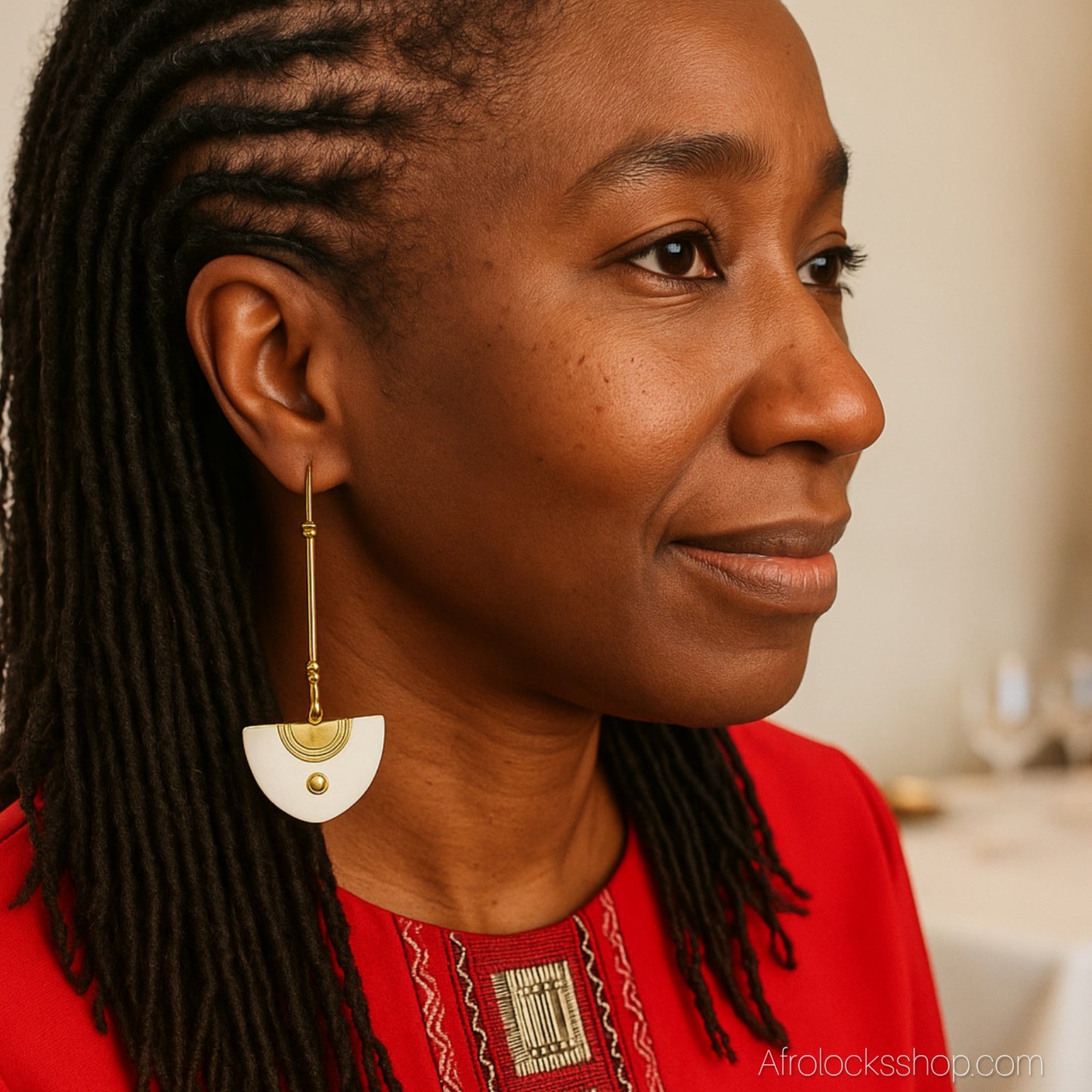 Boucles Kenya – laiton & os, longues 10 cm