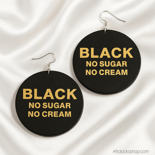 Boucles d’oreilles bois — BLACK NO SUGAR NO CREAM ✊🏾