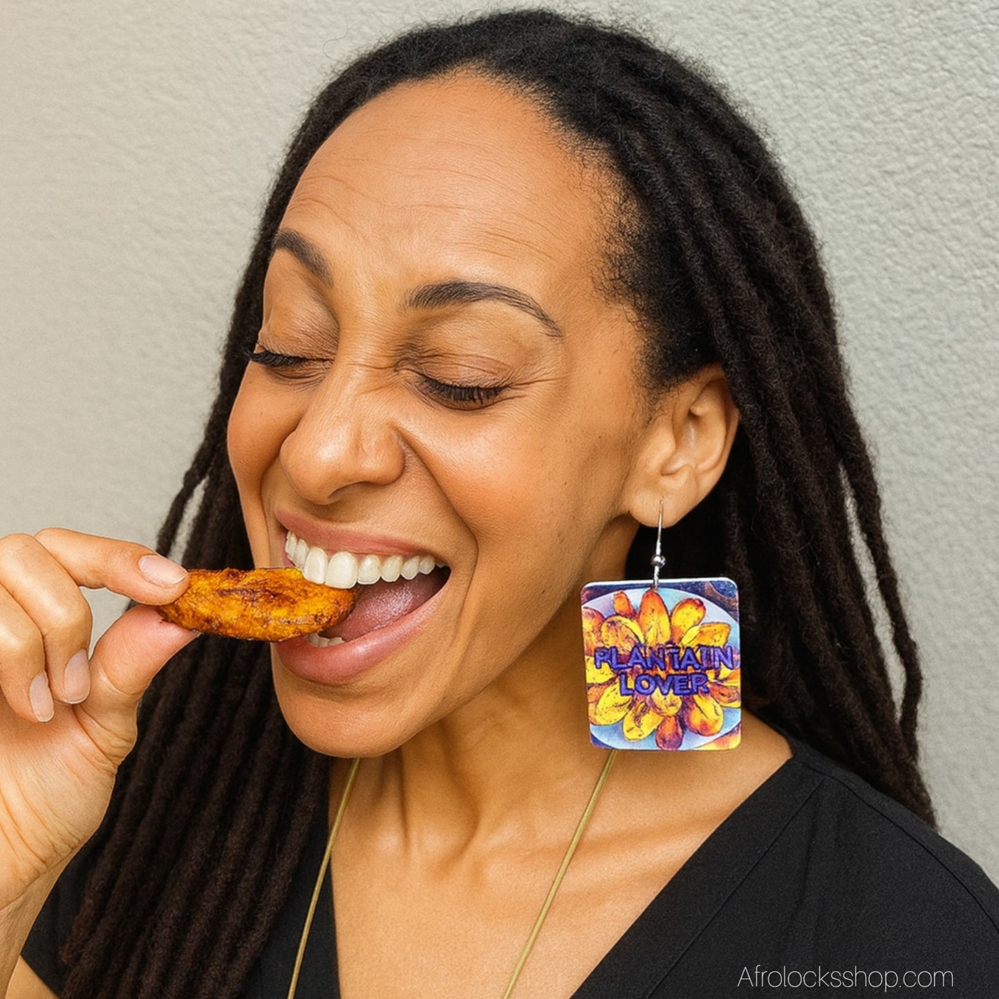 Boucles d’oreilles « Plantain Lover » – grand format 5×6 cm (bois & métal)