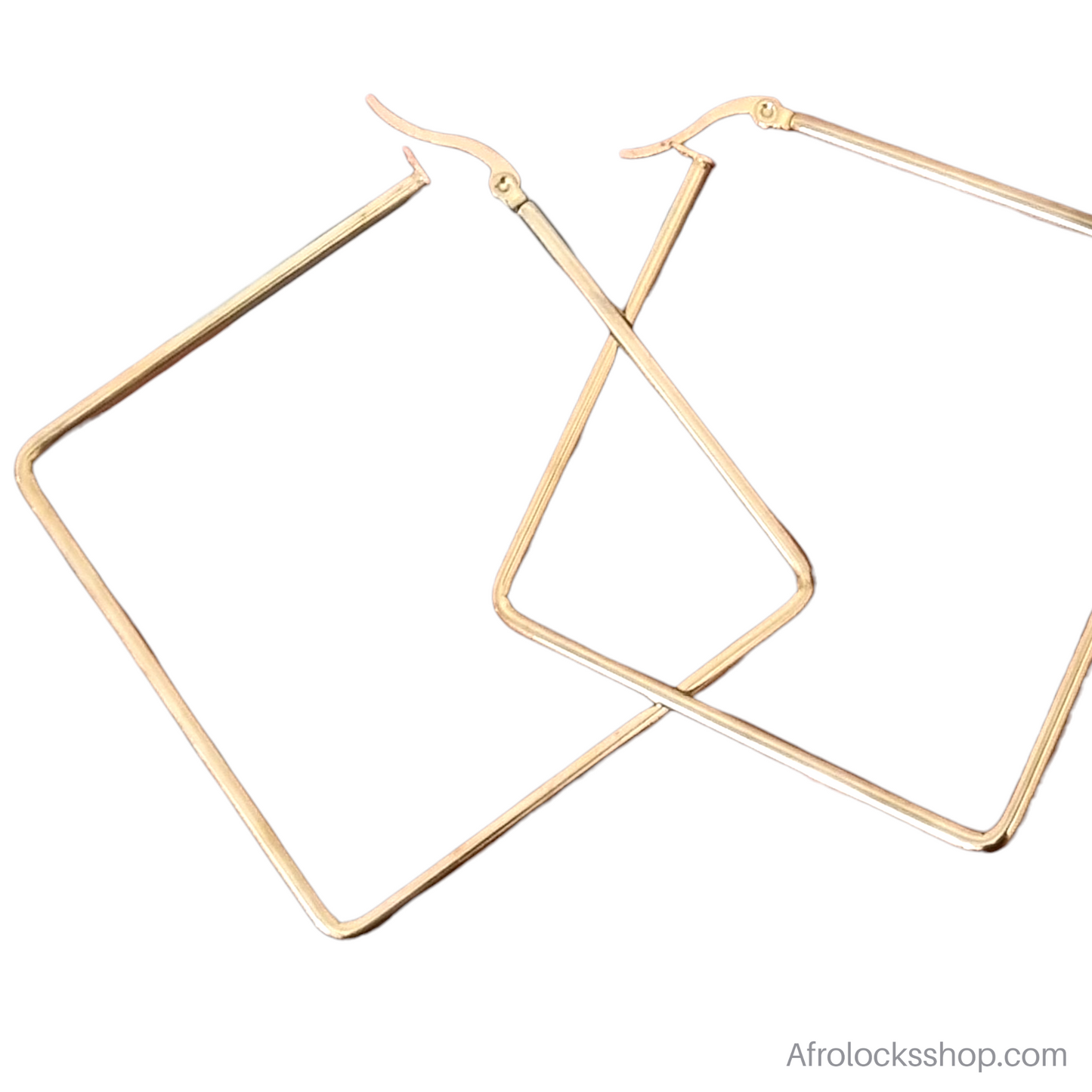 Boucles d’oreilles carrées – acier inoxydable (2 tailles, doré 6 cm / argenté 4 cm) ✨◻️