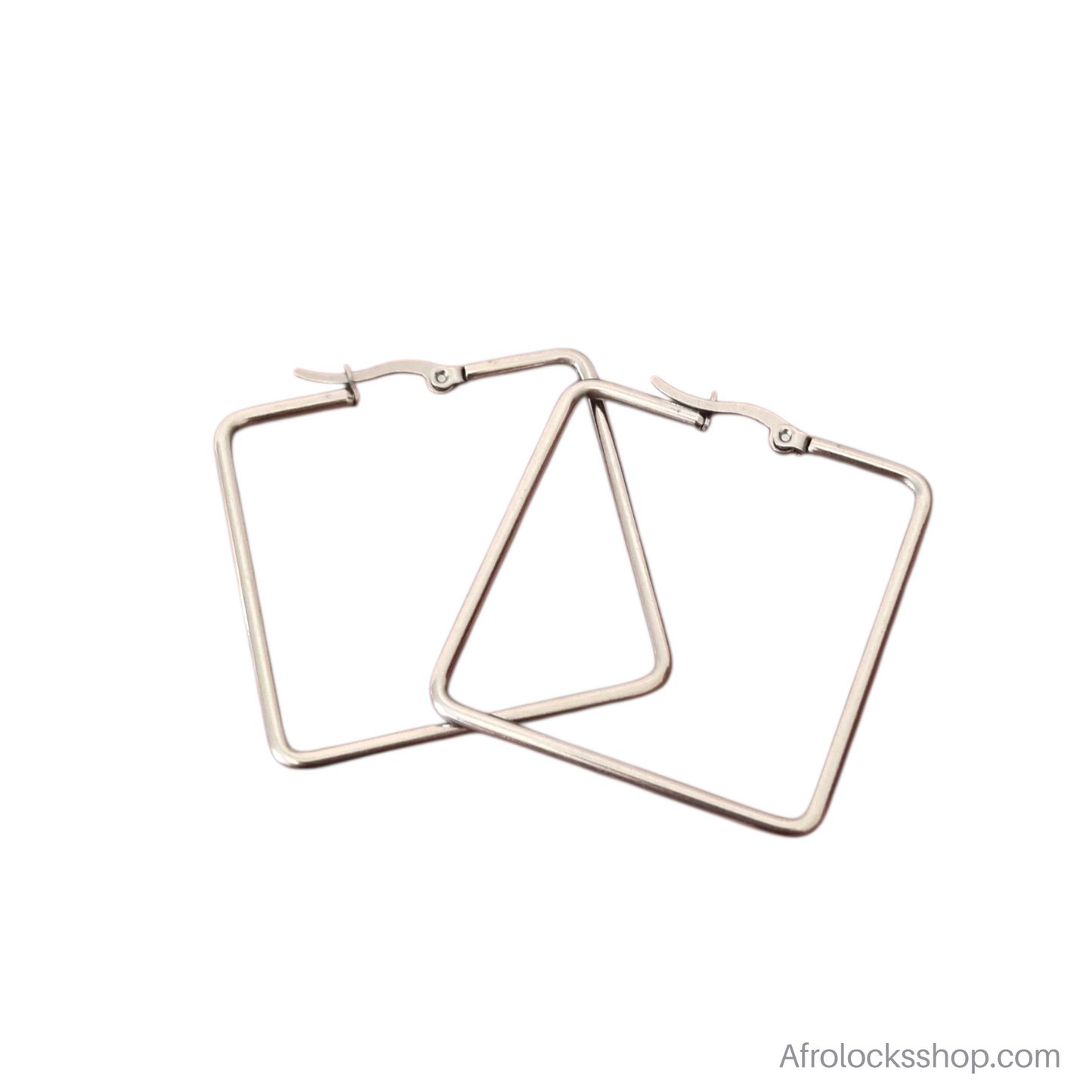 Boucles d’oreilles carrées – acier inoxydable (2 tailles, doré 6 cm / argenté 4 cm) ✨◻️