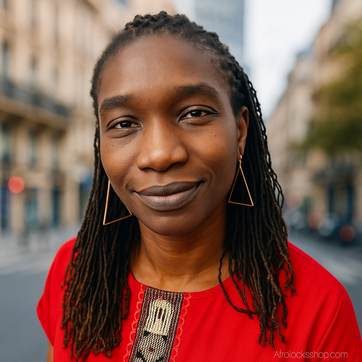 Boucles d’oreilles géométriques triangle – acier inoxydable doré – 6 cm