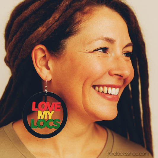 Boucles d’oreilles LOVE MY LOCS – Statement rasta