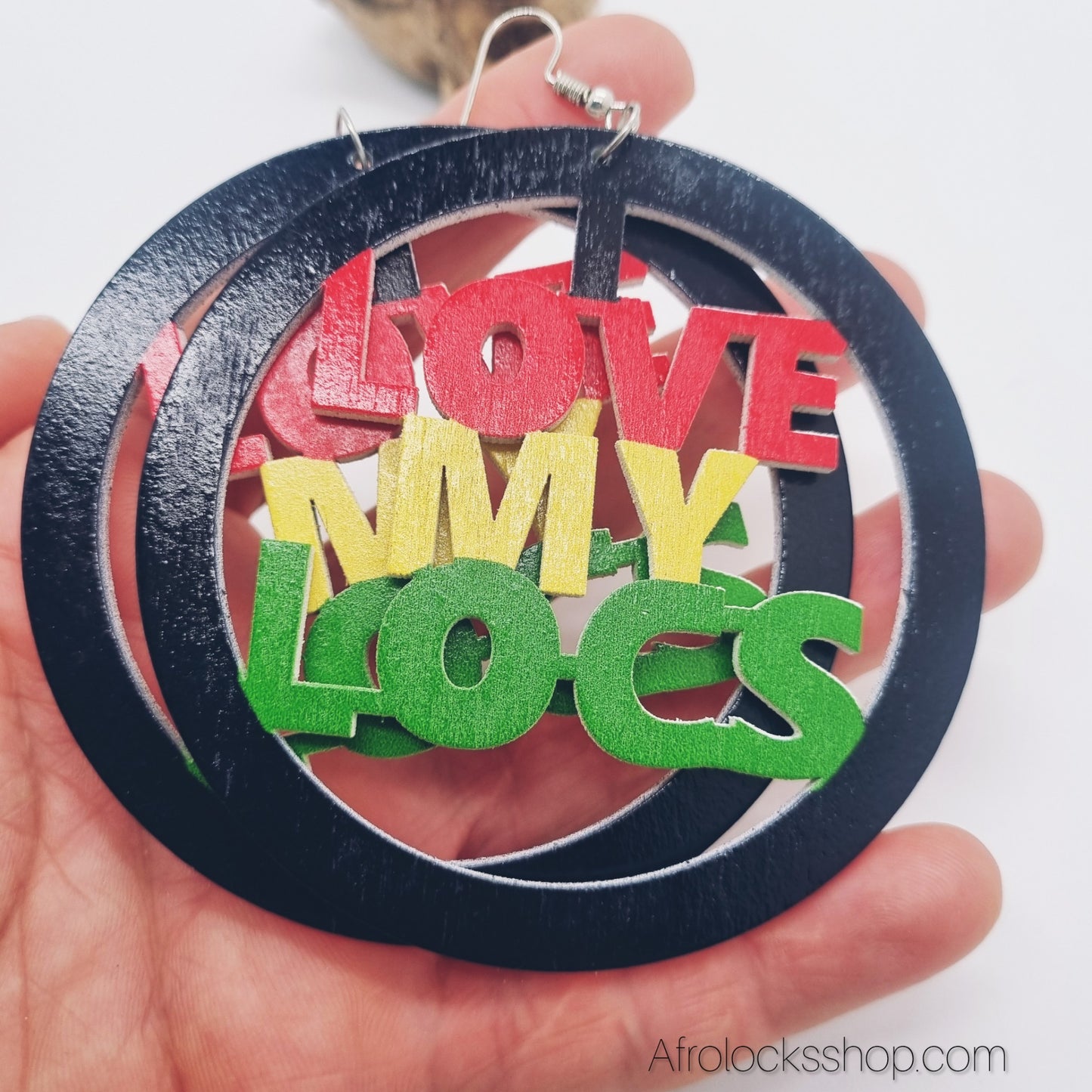 Boucles d’oreilles LOVE MY LOCS – Statement rasta