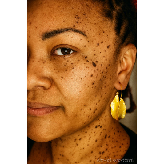 Boucles Peul/Fulani martelées – laiton doré