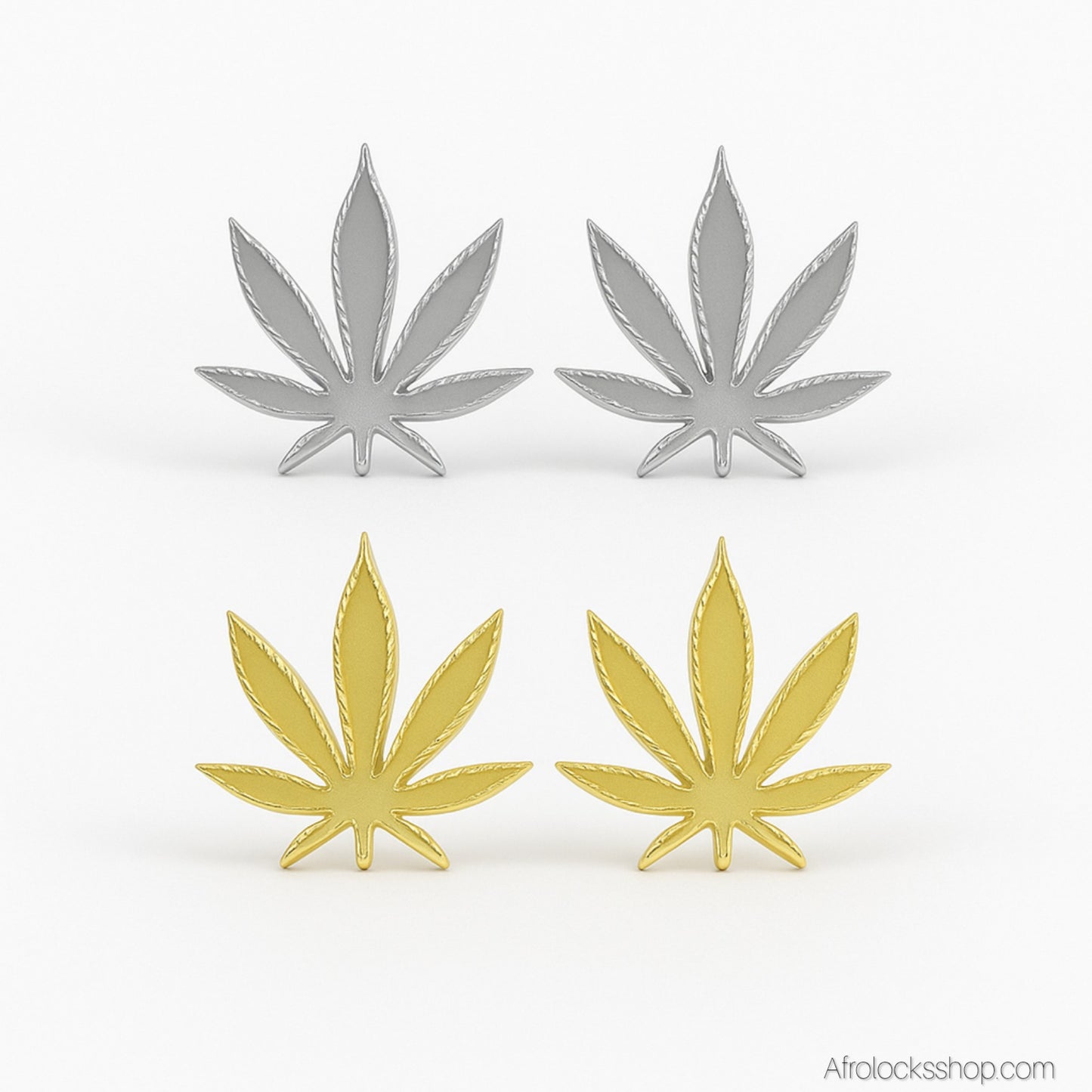 Boucles puces feuille – acier inoxydable 316L – doré ou argenté