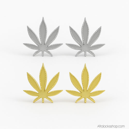 Boucles puces feuille – acier inoxydable 316L – doré ou argenté