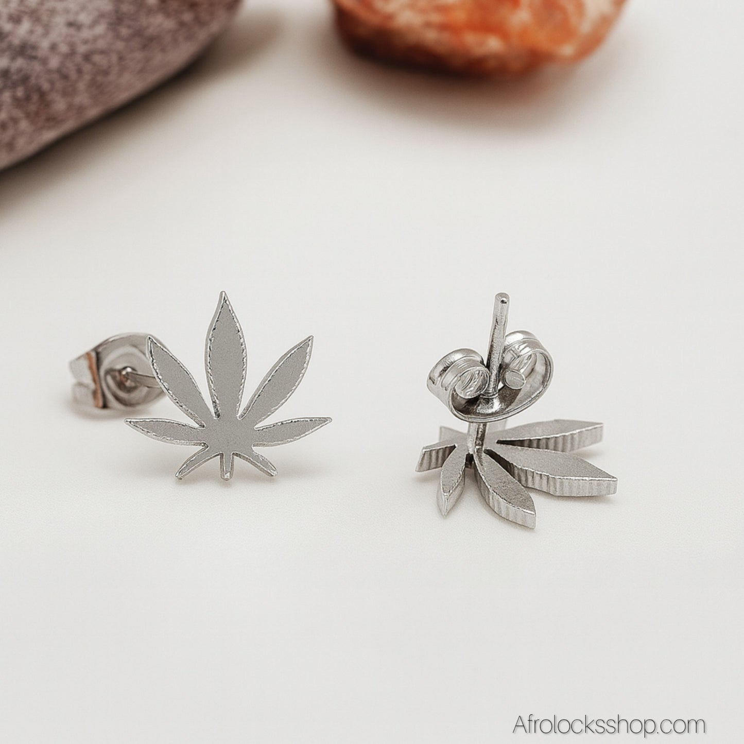 Boucles puces feuille – acier inoxydable 316L – doré ou argenté