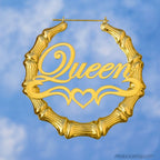 Bouclesoreillesbambouhoopsplaqueorqueen9 - Afro Locks Shop