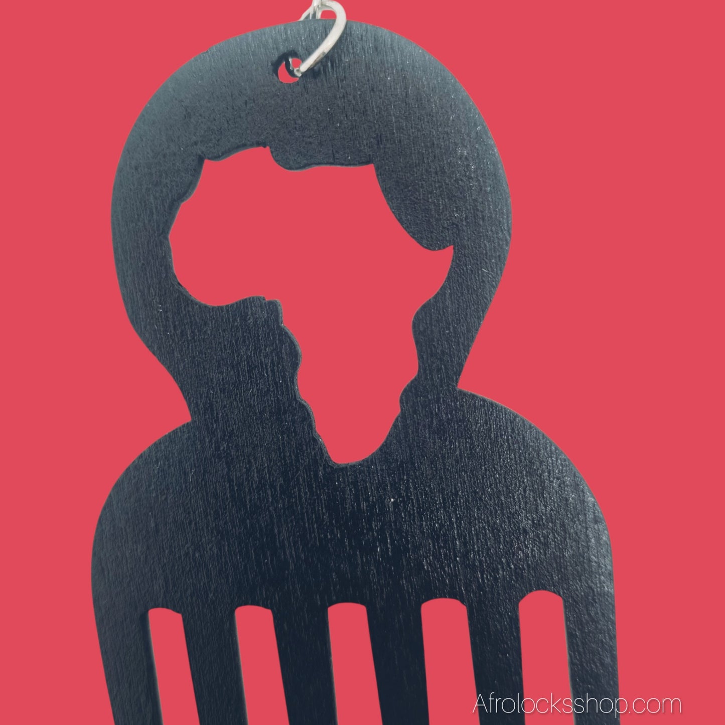 Boucles d’oreilles artisanales en bois – Peigne africain & symbole Adinkra - 2 coloris