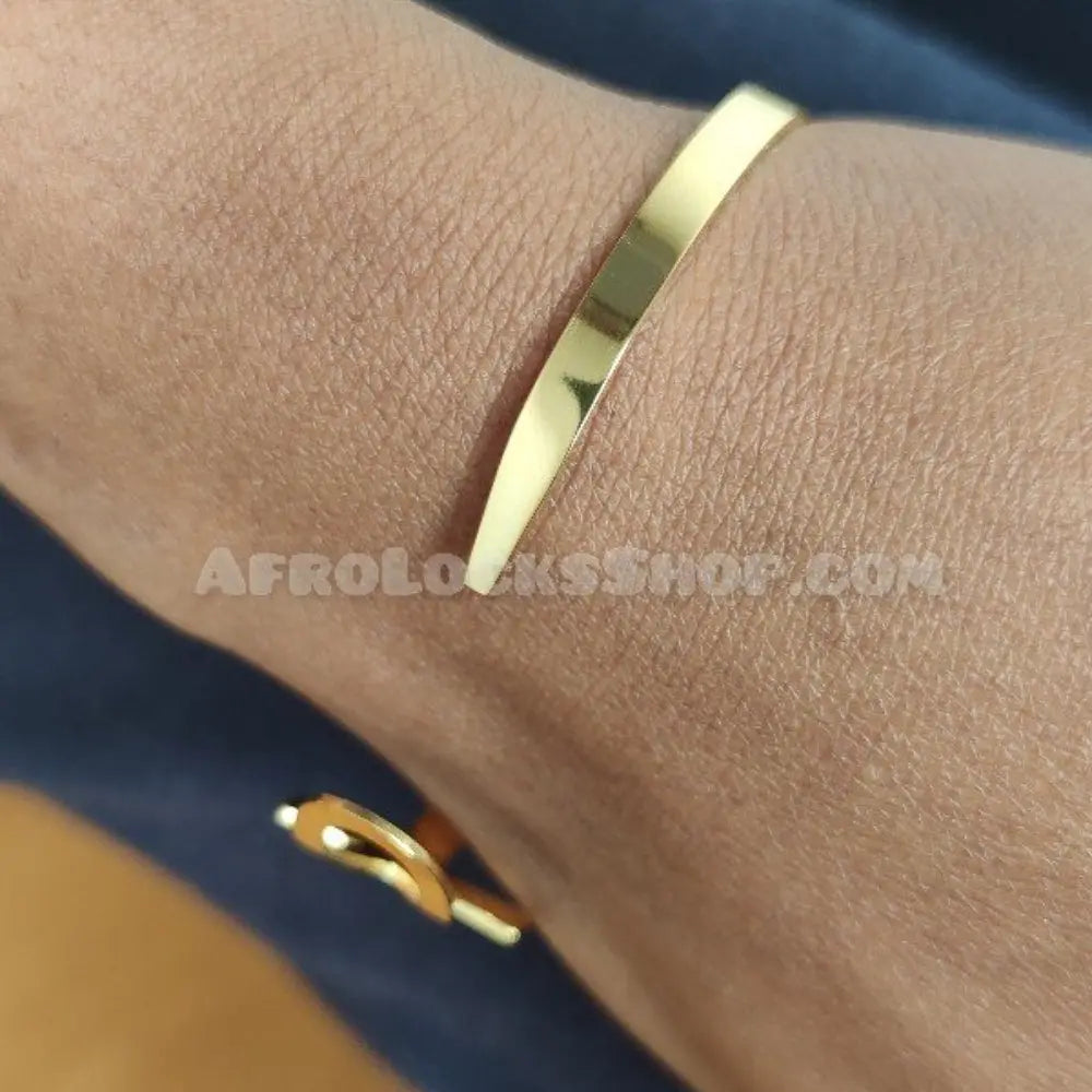 Bracelet_Ankh_jonc_dor_en_acier_inox_316L_rigide_ajustable_3 - Afro Locks Shop