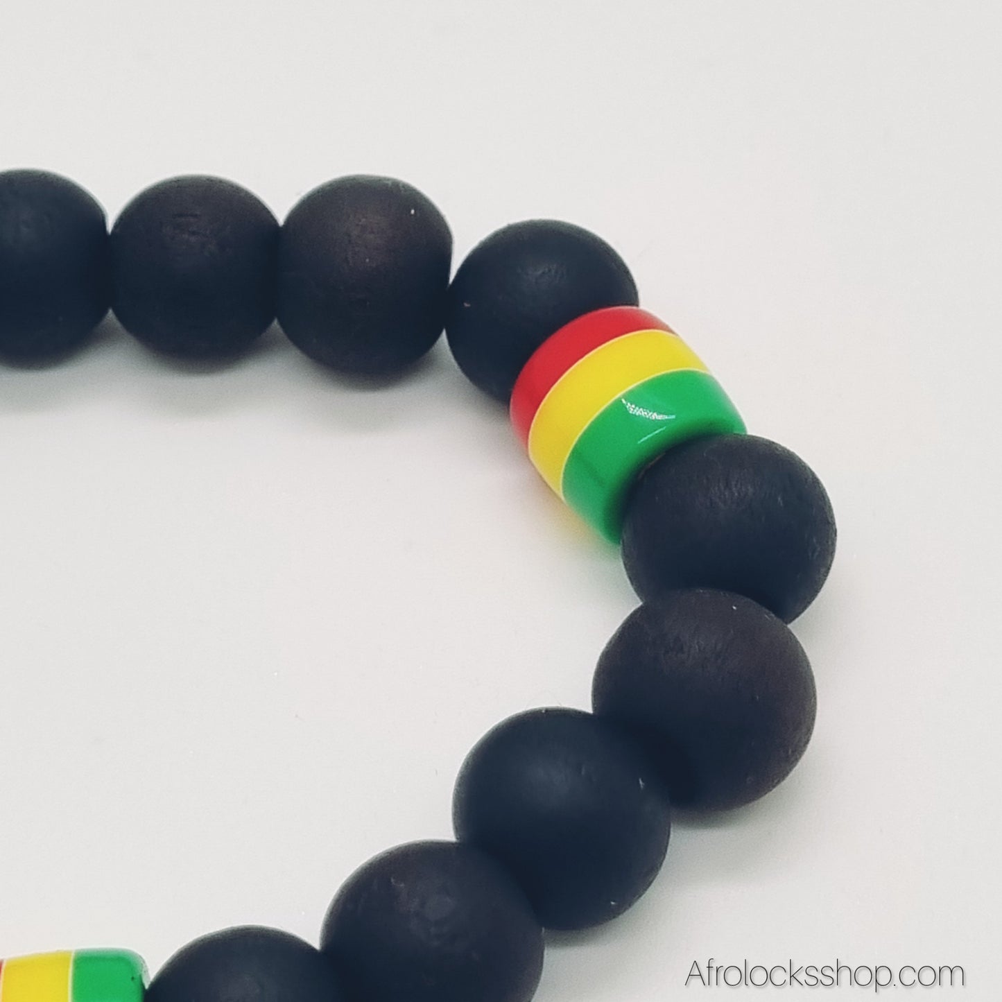 Bracelet perles Rasta élastiqué – Noir, Marron ou Lot de 2 (unisexe)