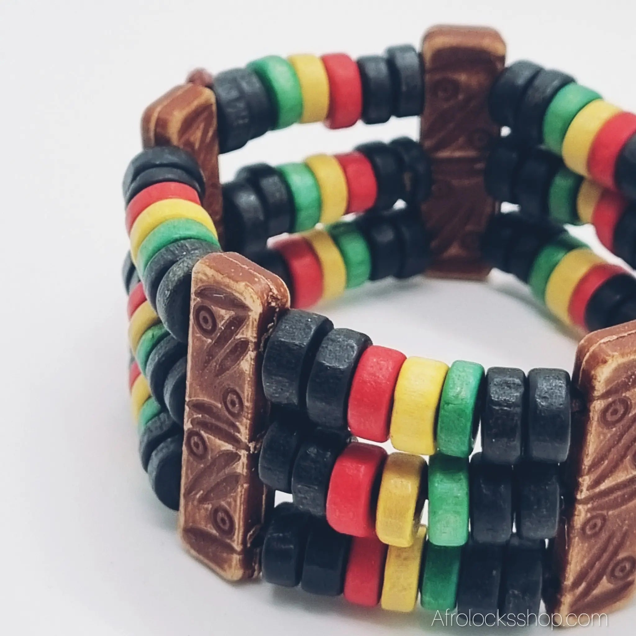 Bracelet_rasta_en_perles_de_bois_6 - Afro Locks Shop