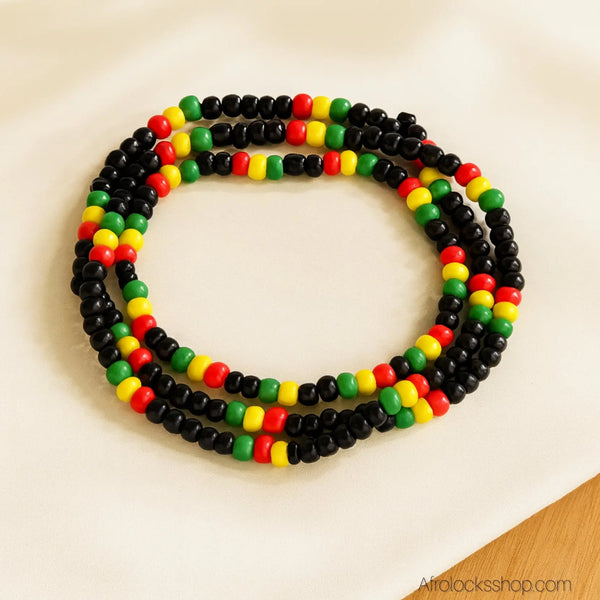 Bracelets_perles_rasta_noir_rouge_jaune_vert - Afro Locks Shop