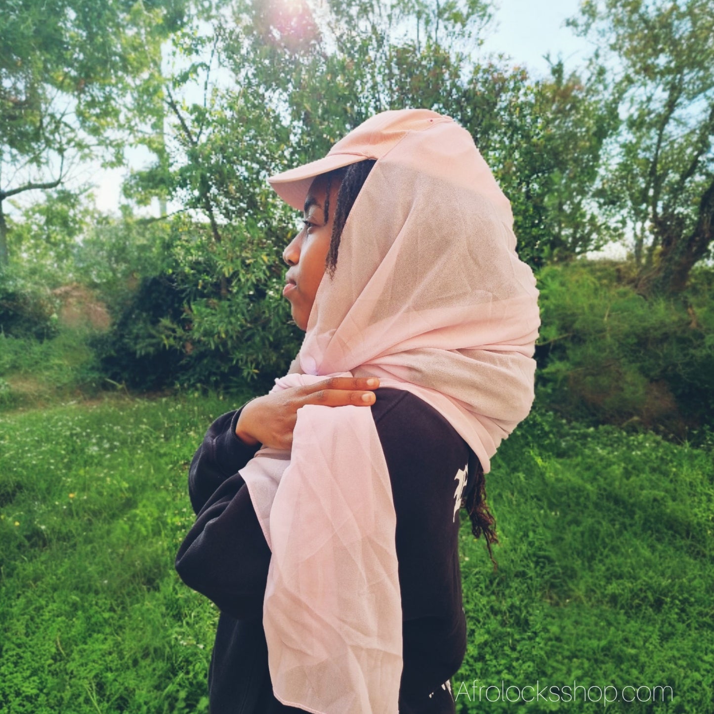 Hijab à enfiler avec casquette intégrée – mousseline légère – sport/running & gym – 3 couleurs 🧢🏃‍♀️