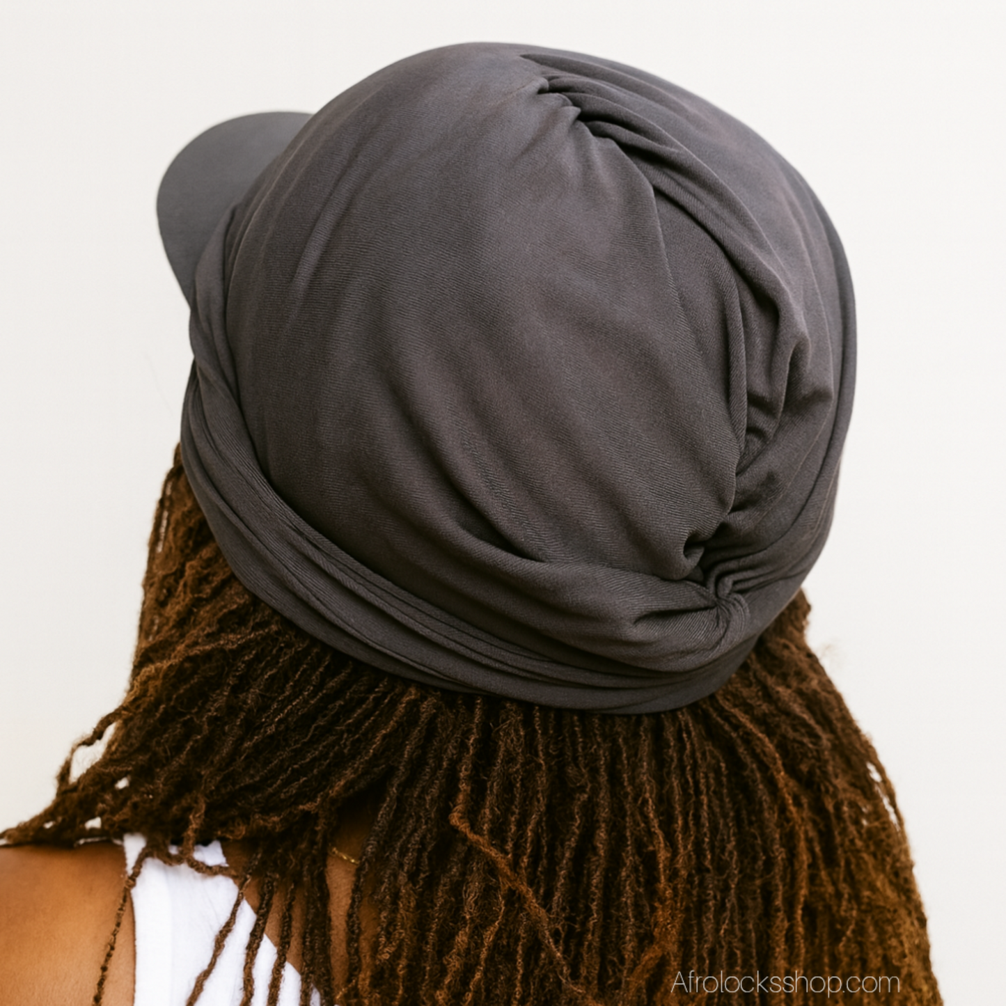 Casquette turban stretch noire – visière & grand volume 🧢