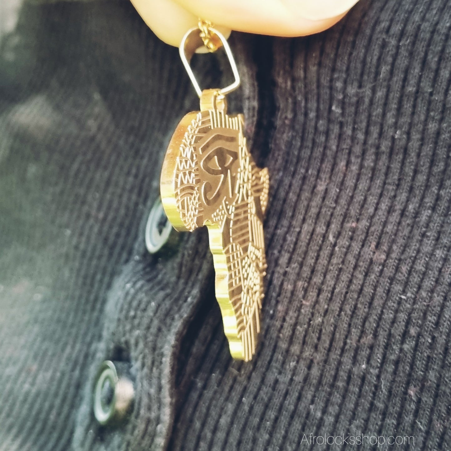 Collier « Afrique – Œil d’Horus » en acier inoxydable (épais) – chaîne incluse