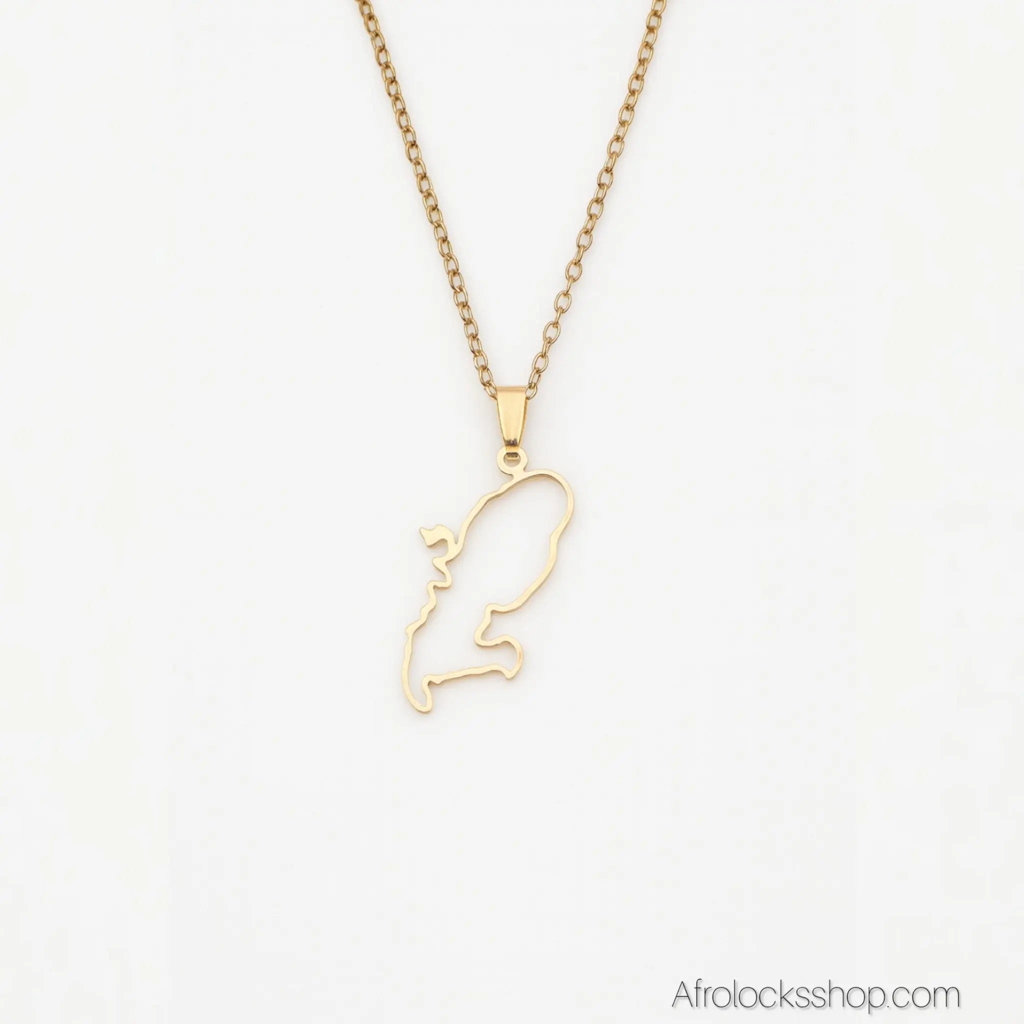 Chaine_pendentif_Martinique_acier_inox_couleur_or - Afro Locks Shop