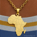 Chaine_pendentif_afrique_Madagascar_acier_dore_4 - Afro Locks Shop