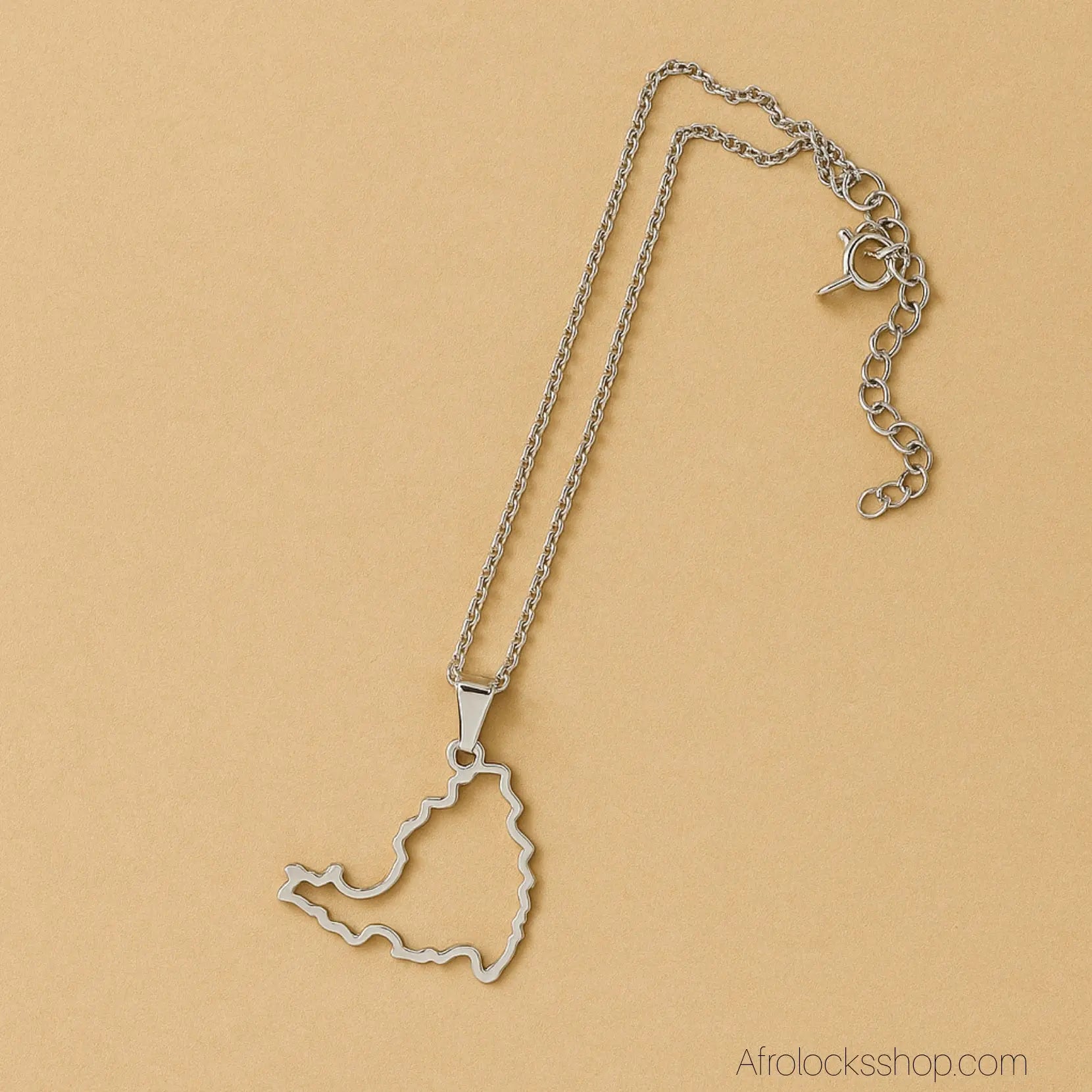 Chaine_pendentif_sxm_saint_Martin_or_argent_50cm_4 - Afro Locks Shop