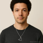 Chaine_pendentif_sxm_saint_Martin_or_argent_50cm_6 - Afro Locks Shop